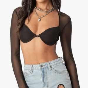 Edikted black mesh bra top